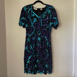 Sequin Cocktail Dress - Laurence Kazar New York